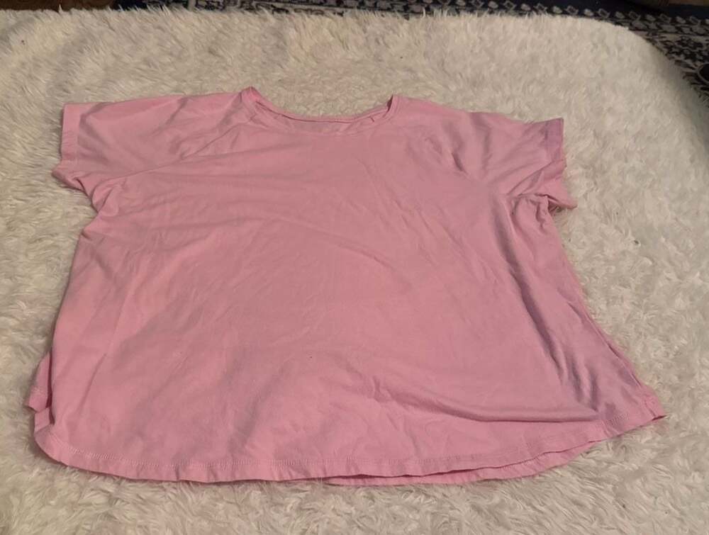 Tek Gear Essential Gear Pink Short Sleeve Crew Neck Tee Plus Size 1X